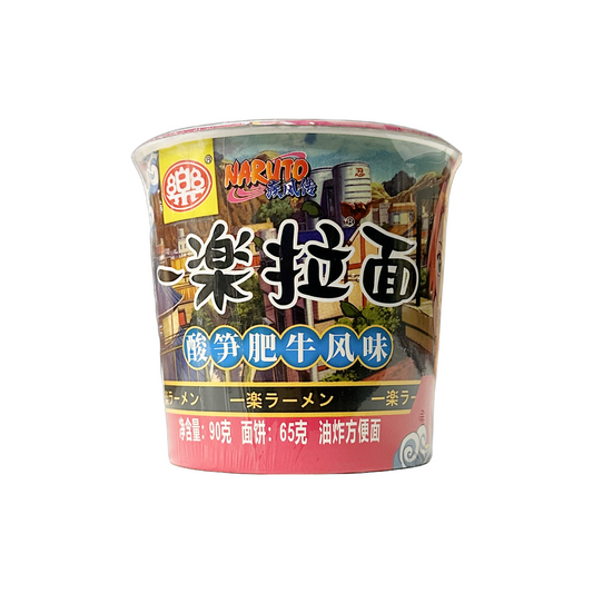 Yile Ramen Naruto Instant Noodles Cup - Sour Bamboo Beef
